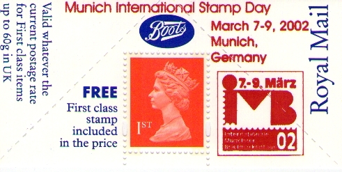 2002 GB - Boots Label - Munich Interntl Stamp Day Inset Left MNH